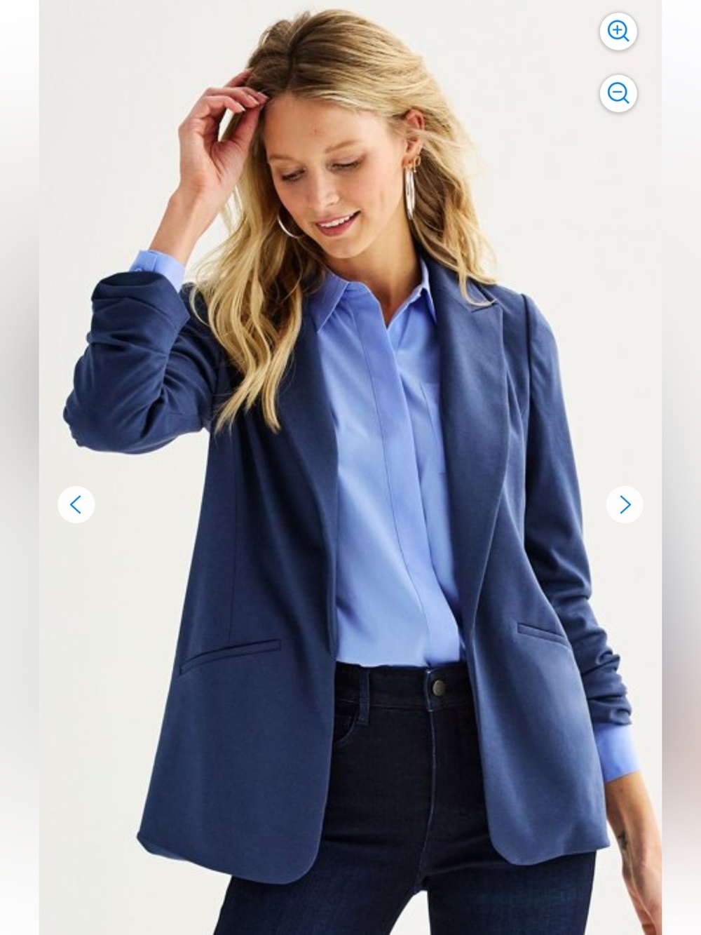 Nine West Open-Front Blue Women's Blazer Jacket